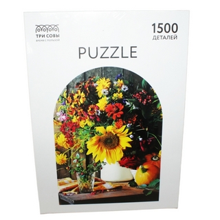 Пазл Три Совы Букет садовых цветов 1500 элементов 48383